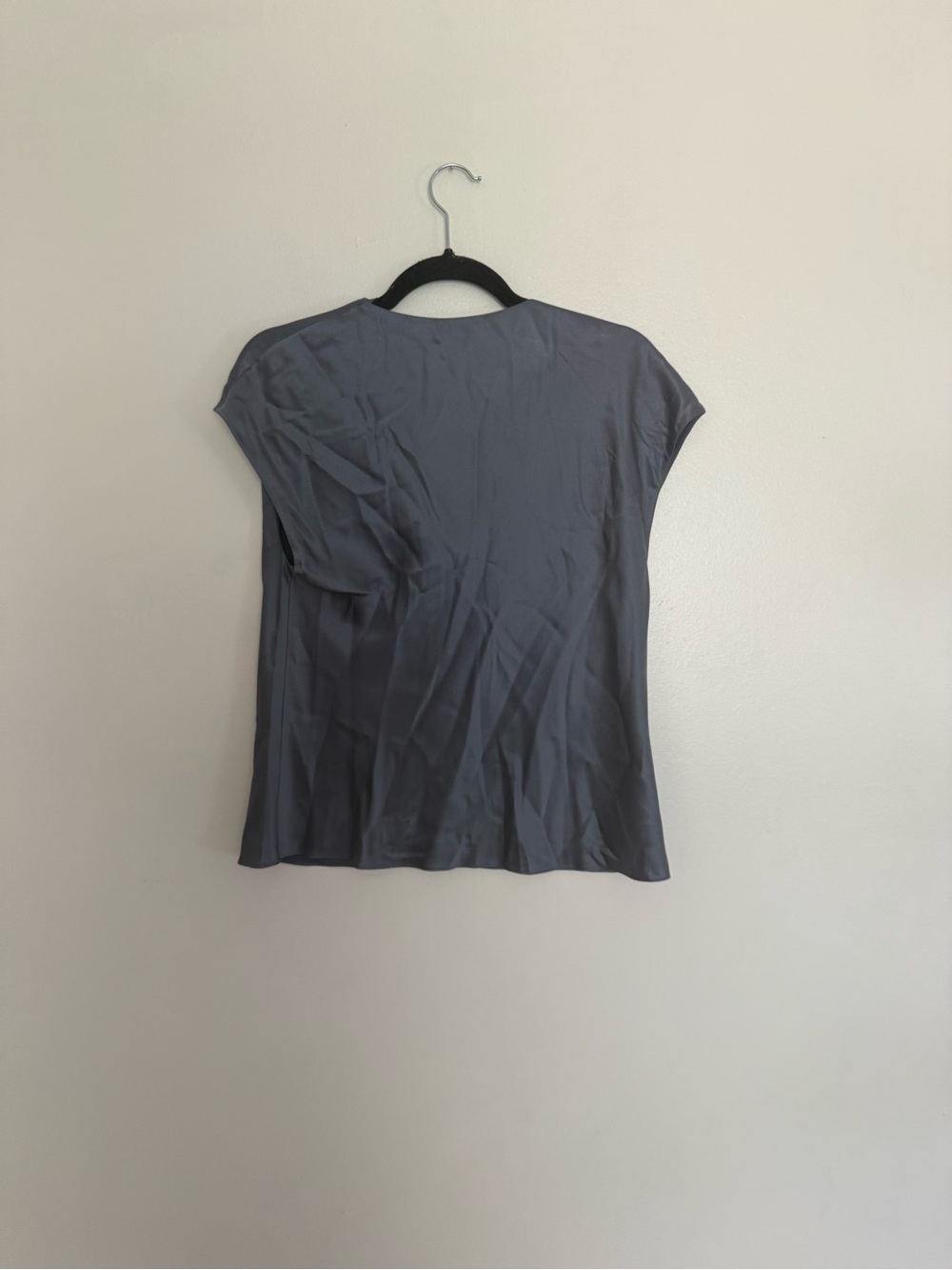 Vince Blouse Cowl Neck Cap Sleeve Silk in Blue - Picture 6 of 6